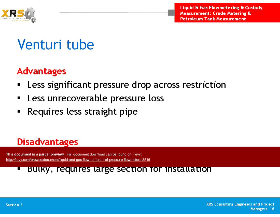 Liquid & Gas Flow - Differential Pressure Flowmeters (38-slide PPT PowerPoint presentation (PPT)) Preview Image