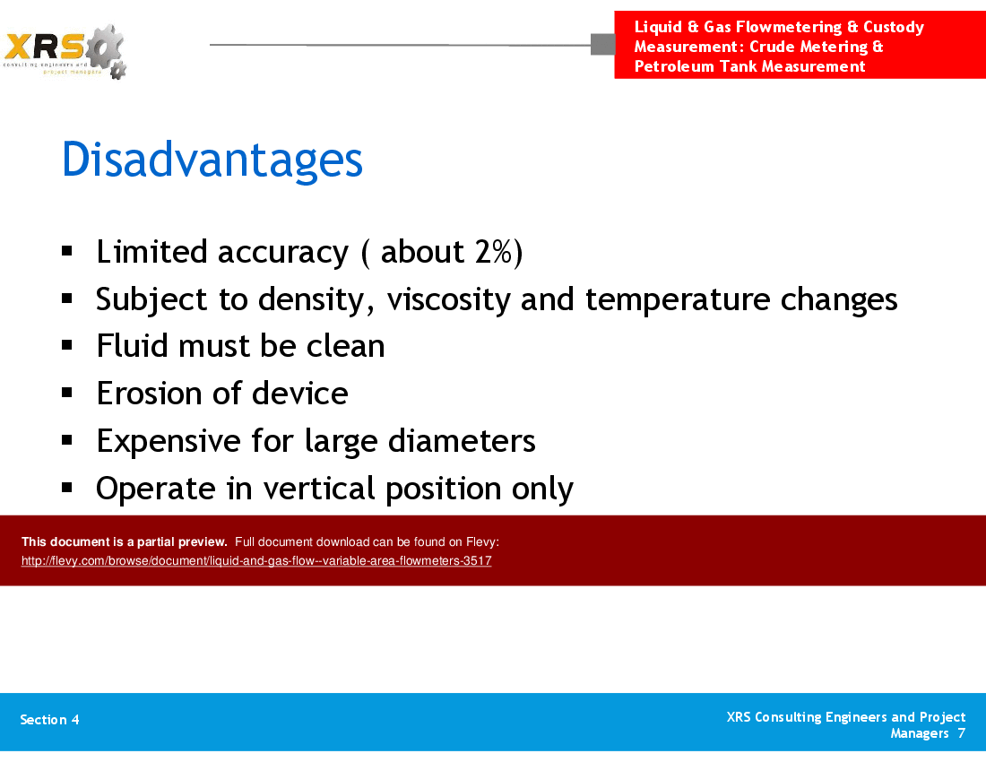 Liquid & Gas Flow - Variable Area Flowmeters (8-slide PowerPoint presentation (PPT)) Preview Image