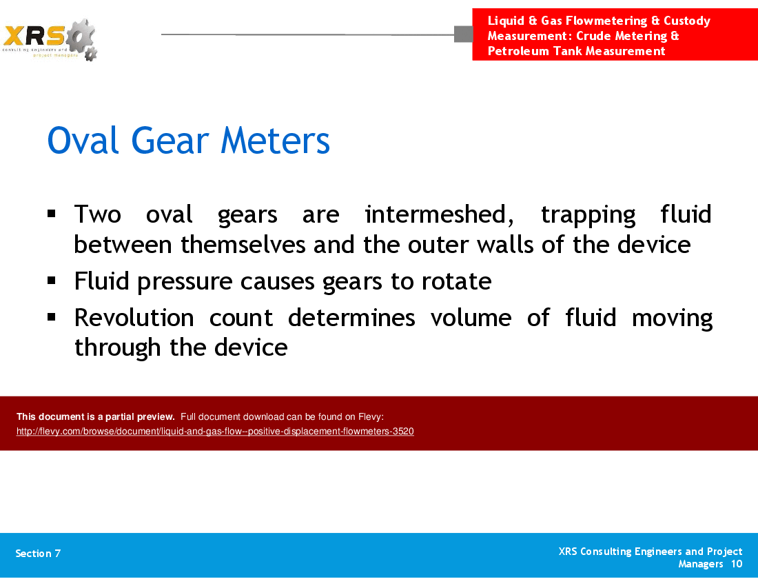 Liquid & Gas Flow - Positive Displacement Flowmeters (16-slide PowerPoint presentation (PPT)) Preview Image
