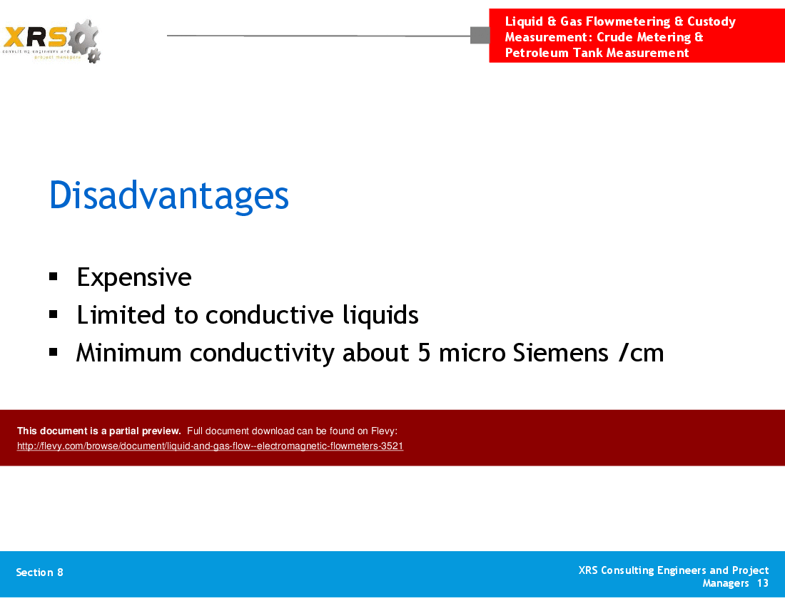 Liquid & Gas Flow - Electromagnetic Flowmeters (14-slide PowerPoint presentation (PPT)) Preview Image