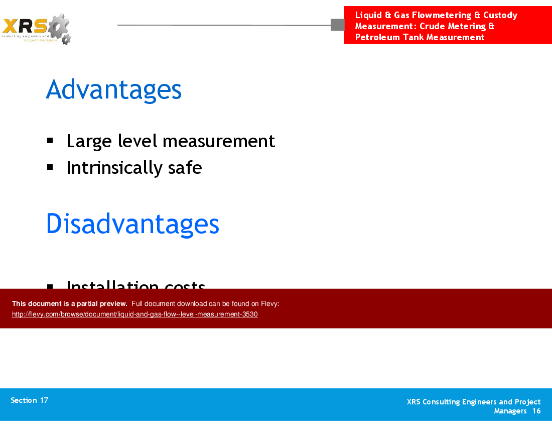 Liquid & Gas Flow - Level Measurement (88-slide PPT PowerPoint presentation (PPT)) Preview Image