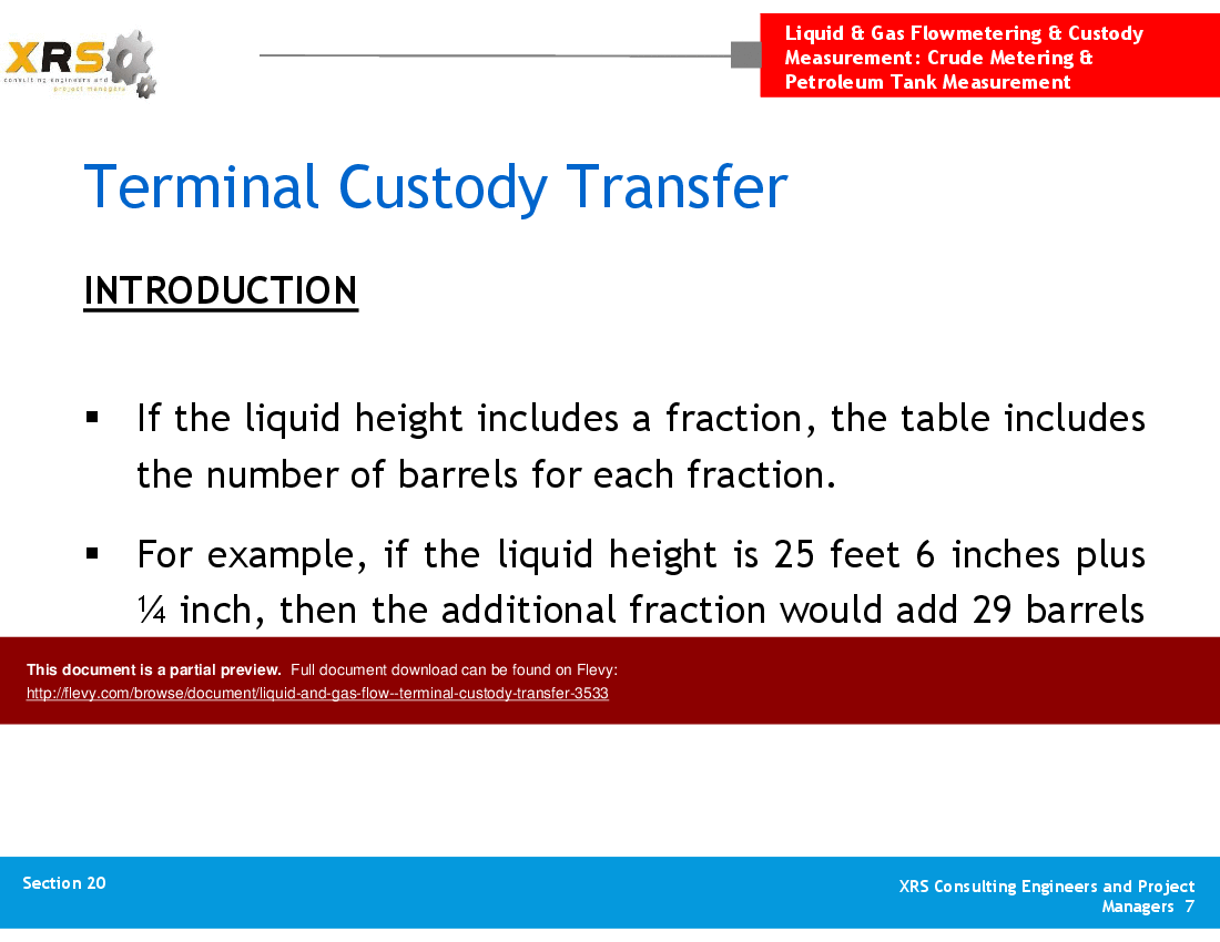 Liquid & Gas Flow - Terminal Custody Transfer (52-slide PPT PowerPoint presentation (PPT)) Preview Image