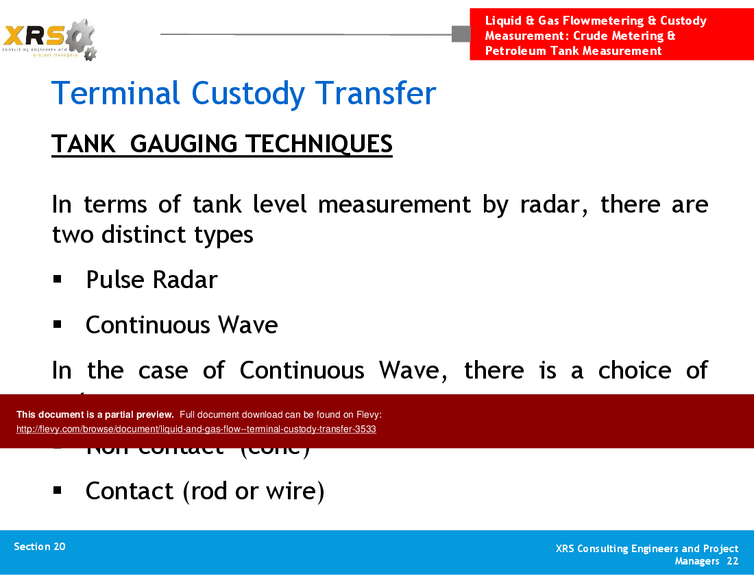Liquid & Gas Flow - Terminal Custody Transfer (52-slide PowerPoint presentation (PPT)) Preview Image