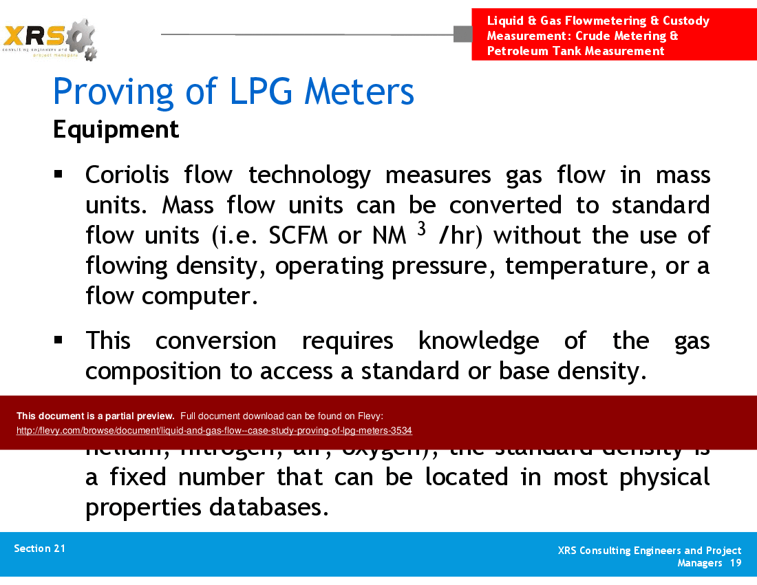 Liquid & Gas Flow - Case Study (Proving of LPG Meters) (54-slide PowerPoint presentation (PPT)) Preview Image