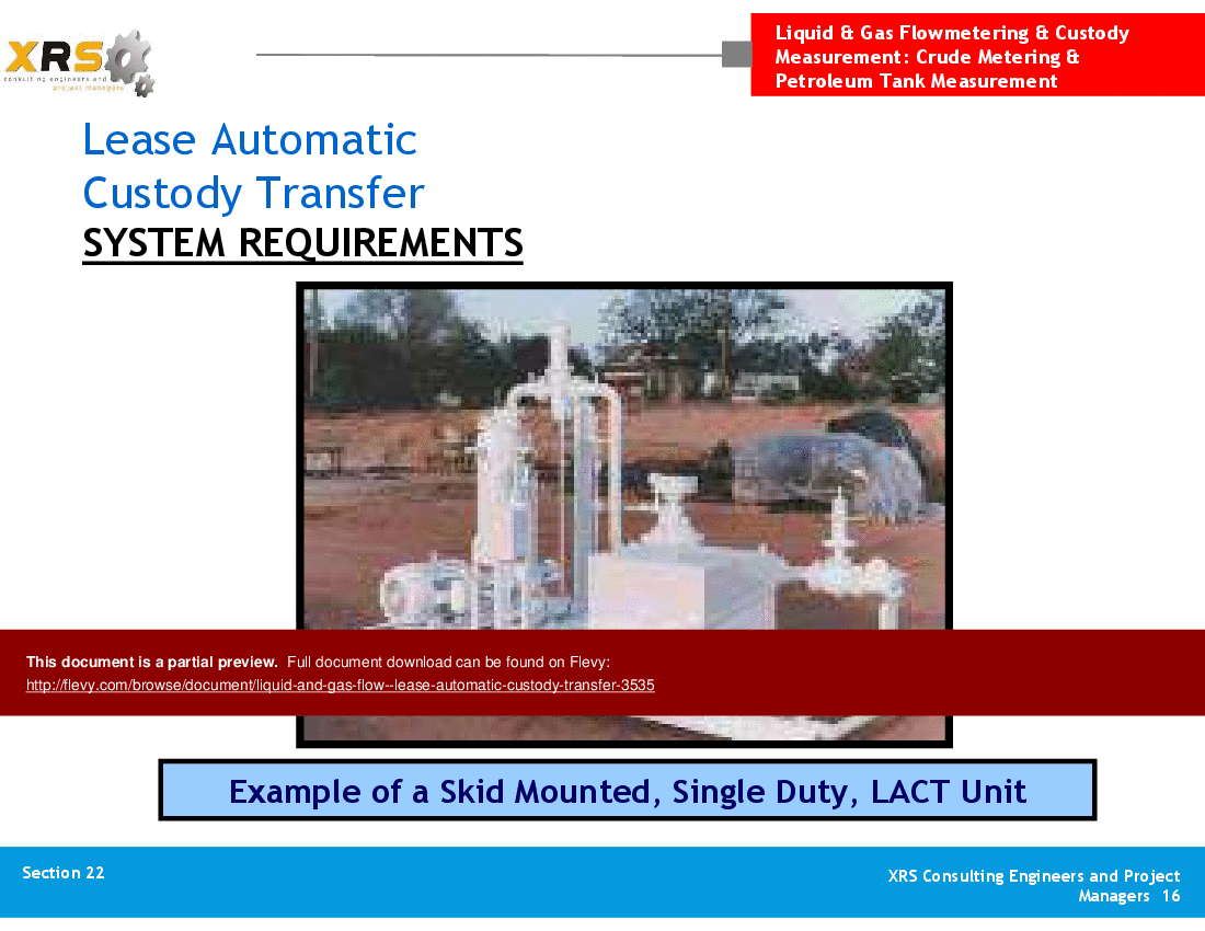 Liquid & Gas Flow - Lease Automatic Custody Transfer (70-slide PPT PowerPoint presentation (PPT)) Preview Image