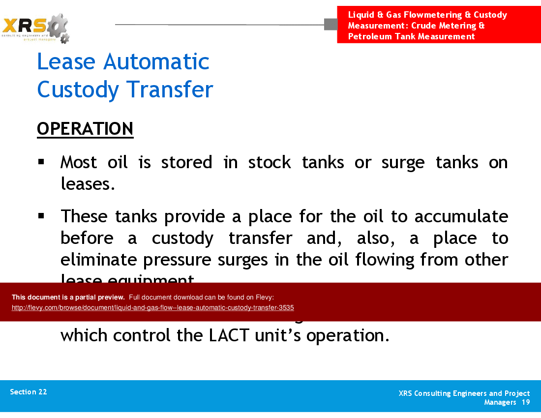 Liquid & Gas Flow - Lease Automatic Custody Transfer (70-slide PPT PowerPoint presentation (PPT)) Preview Image