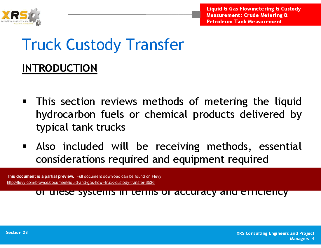Liquid & Gas Flow - Truck Custody Transfer (54-slide PPT PowerPoint presentation (PPT)) Preview Image