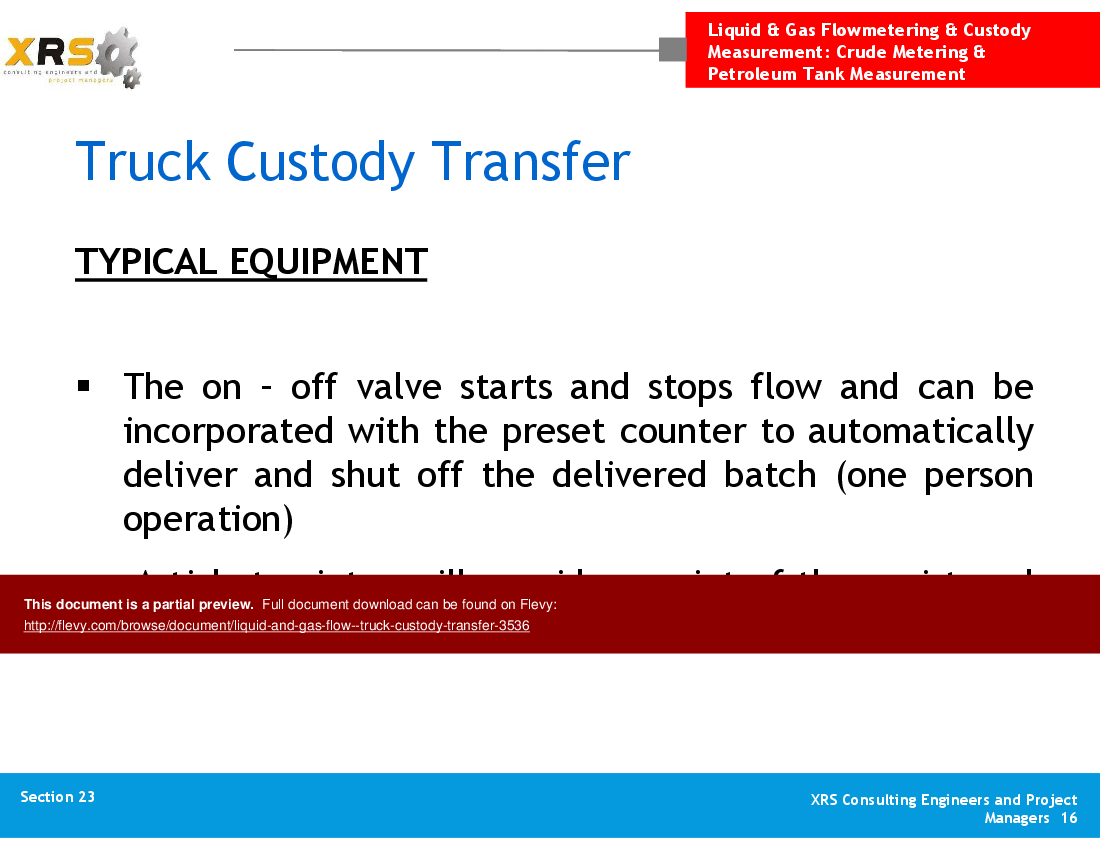 Liquid & Gas Flow - Truck Custody Transfer (54-slide PPT PowerPoint presentation (PPT)) Preview Image