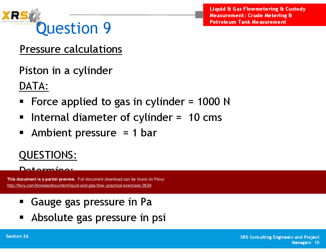 Liquid & Gas Flow - Practical Exercises (16-slide PPT PowerPoint presentation (PPT)) Preview Image