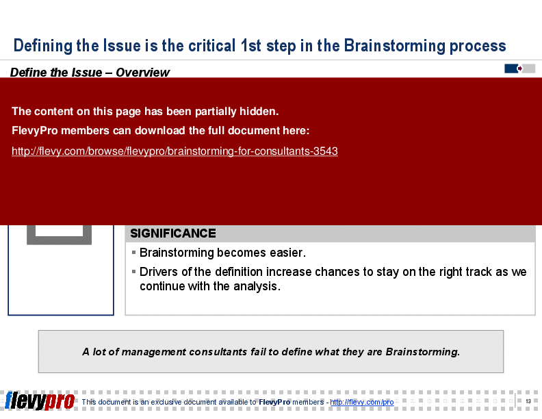 This is a partial preview of Brainstorming for Consultants (23-slide PowerPoint presentation (PPT)). Full document is 23 slides. 
