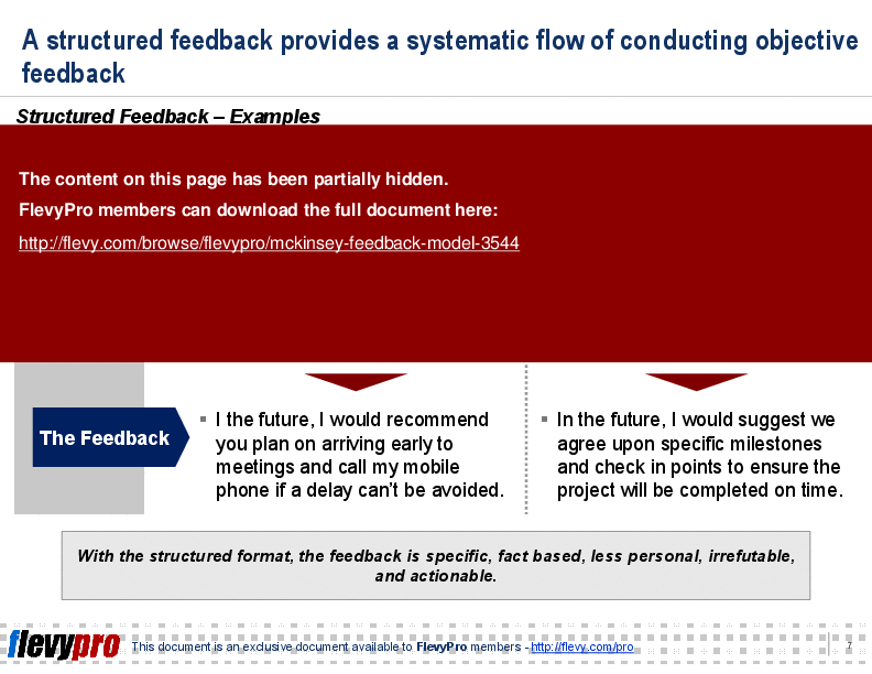 This is a partial preview of McKinsey Feedback Model (21-slide PowerPoint presentation (PPT)). Full document is 21 slides. 