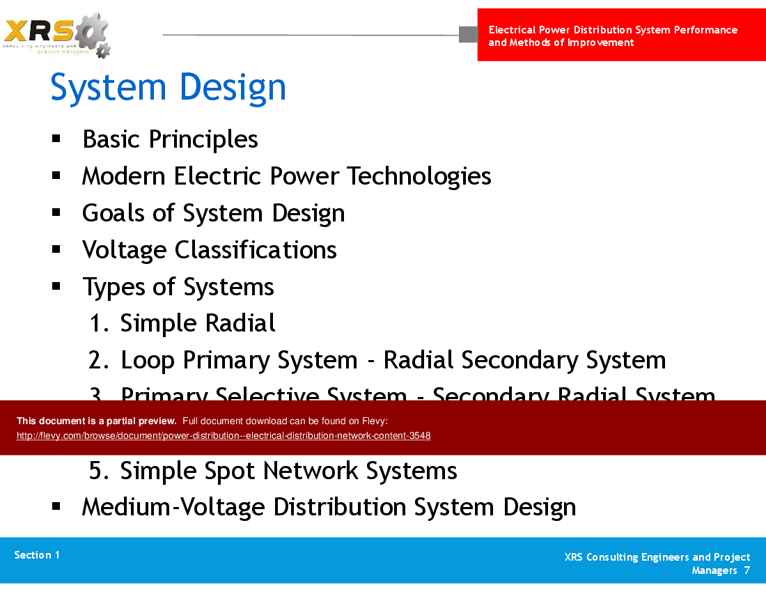Power Distribution - Electrical Distribution Network Content (10-slide PPT PowerPoint presentation (PPTX)) Preview Image