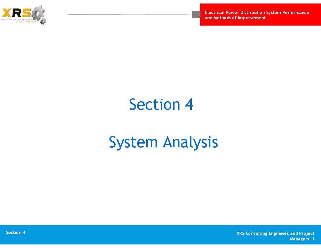 Power Distribution - System Analysis