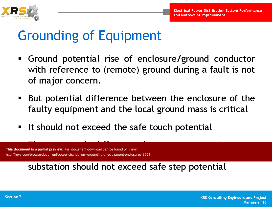 Power Distribution - Grounding of Equipment Enclosures (42-slide PPT PowerPoint presentation (PPTX)) Preview Image