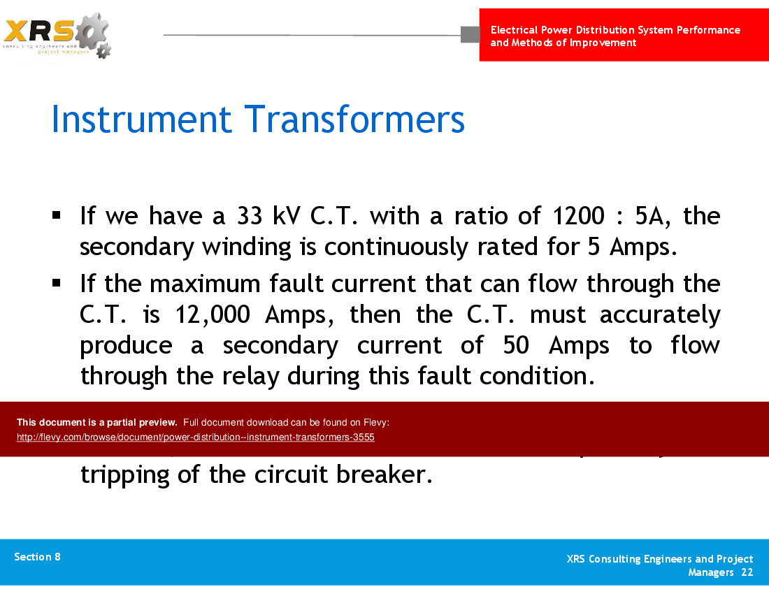 Power Distribution - Instrument Transformers (68-slide PPT PowerPoint presentation (PPTX)) Preview Image