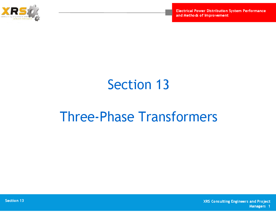 Power Distribution - Three-Phase Transformers