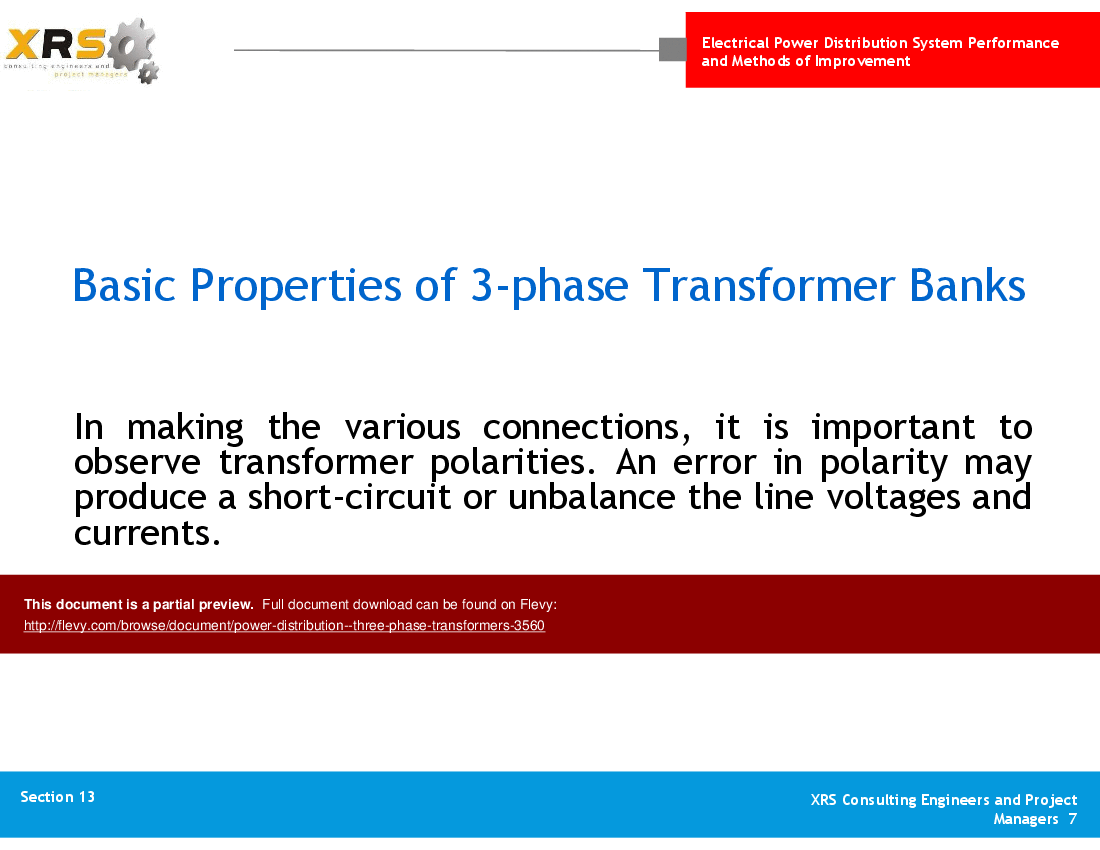 Power Distribution - Three-Phase Transformers (110-slide PPT PowerPoint presentation (PPTX)) Preview Image