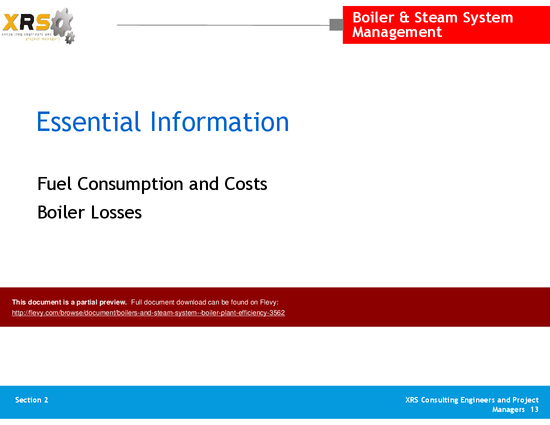 Boilers & Steam System - Boiler Plant Efficiency (32-slide PPT PowerPoint presentation (PPTX)) Preview Image