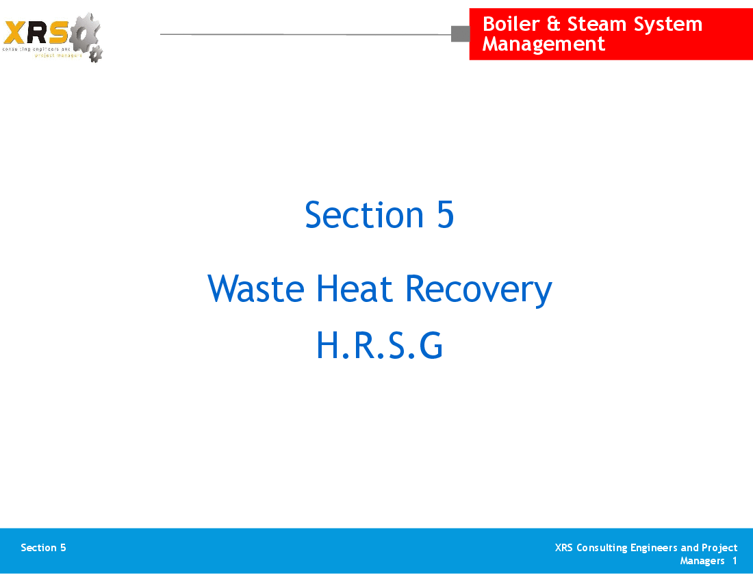 Boilers & Steam System - Waste Heat Recovery and HRSG