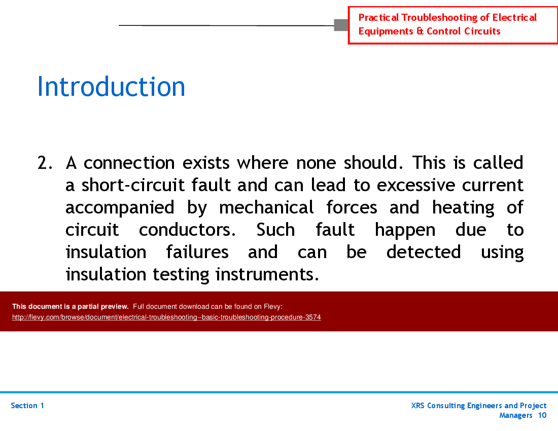 This is a partial preview of Electrical Troubleshooting - Basic Troubleshooting Procedure (138-slide PowerPoint presentation (PPTX)). Full document is 138 slides. 