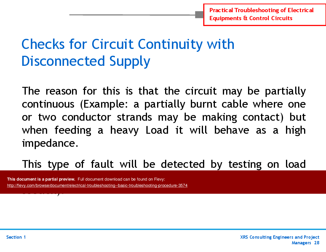 Electrical Troubleshooting - Basic Troubleshooting Procedure (138-slide PPT PowerPoint presentation (PPTX)) Preview Image