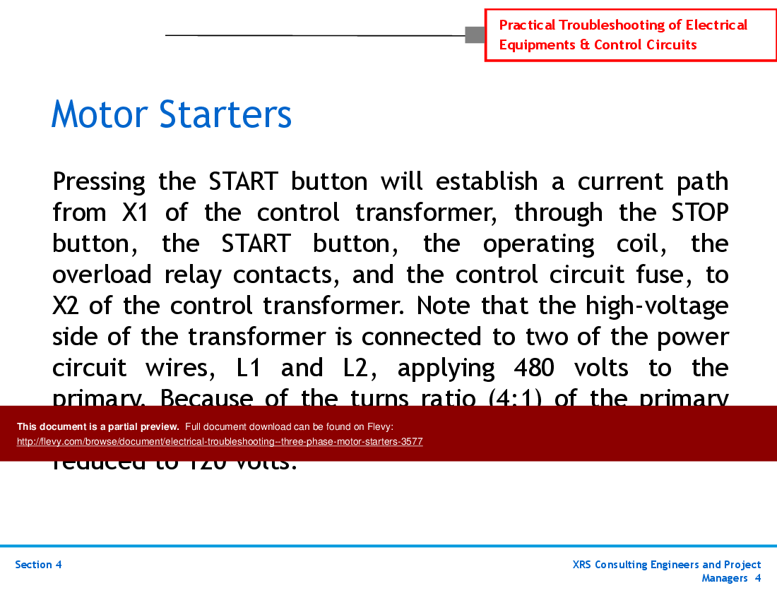 This is a partial preview of Electrical Troubleshooting - Three-Phase Motor Starters (58-slide PowerPoint presentation (PPTX)). Full document is 58 slides. 