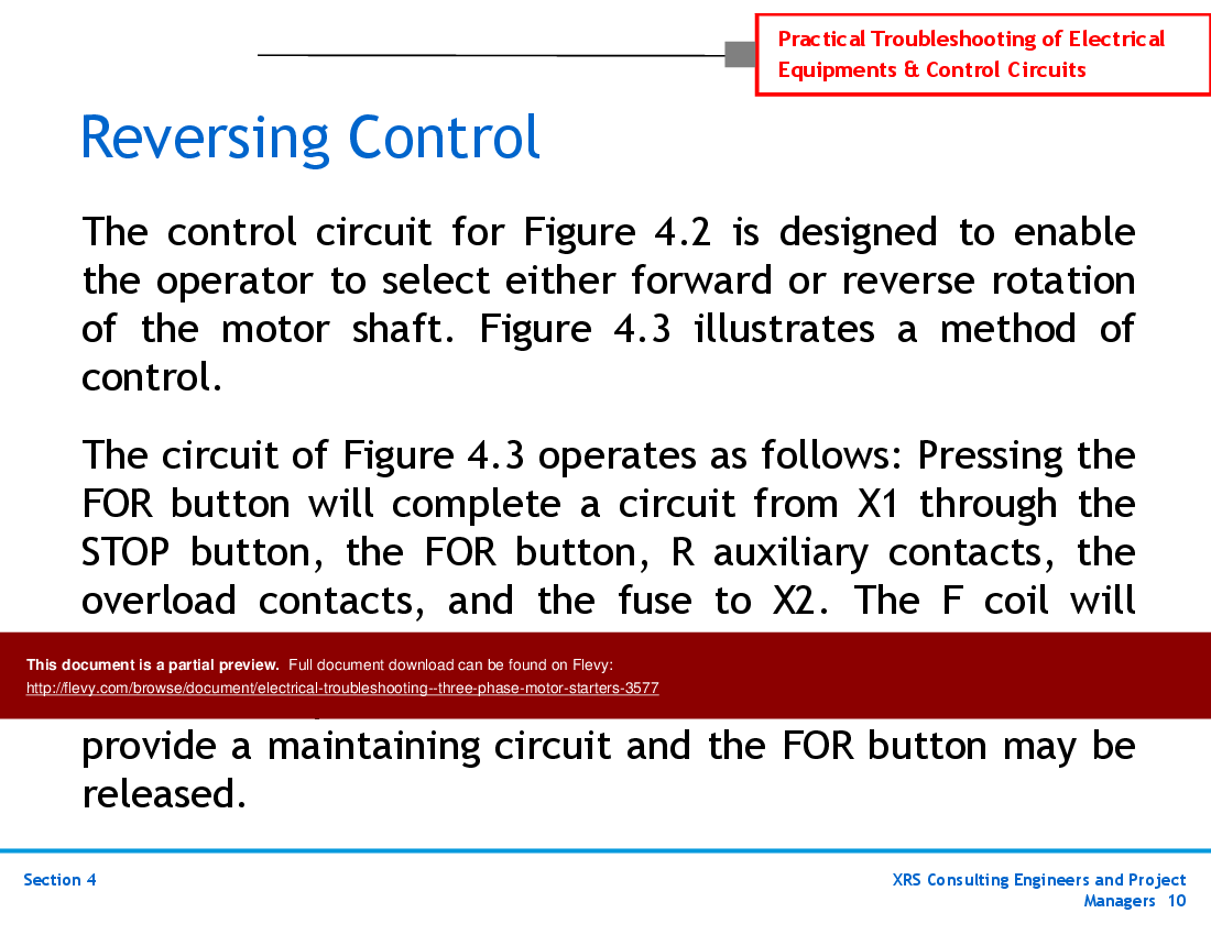 Electrical Troubleshooting - Three-Phase Motor Starters (58-slide PPT PowerPoint presentation (PPTX)) Preview Image