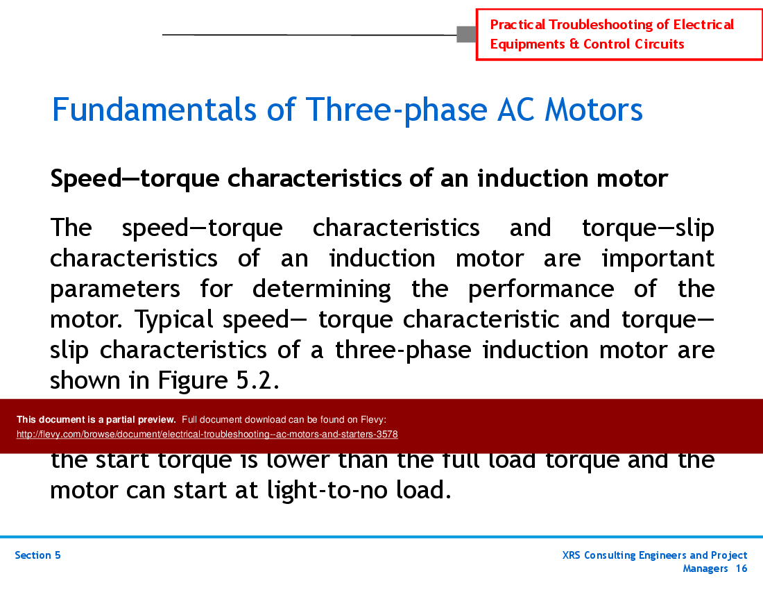Electrical Troubleshooting - AC Motors and Starters (228-slide PPT PowerPoint presentation (PPTX)) Preview Image