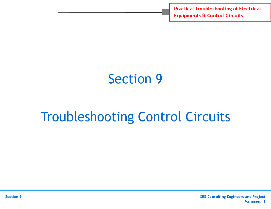 Electrical Troubleshooting - Control Circuits