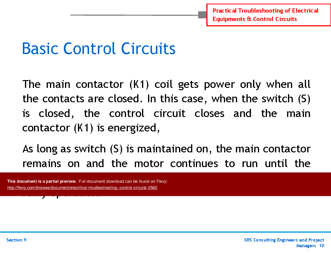 This is a partial preview of Electrical Troubleshooting - Control Circuits (88-slide PowerPoint presentation (PPTX)). Full document is 88 slides. 