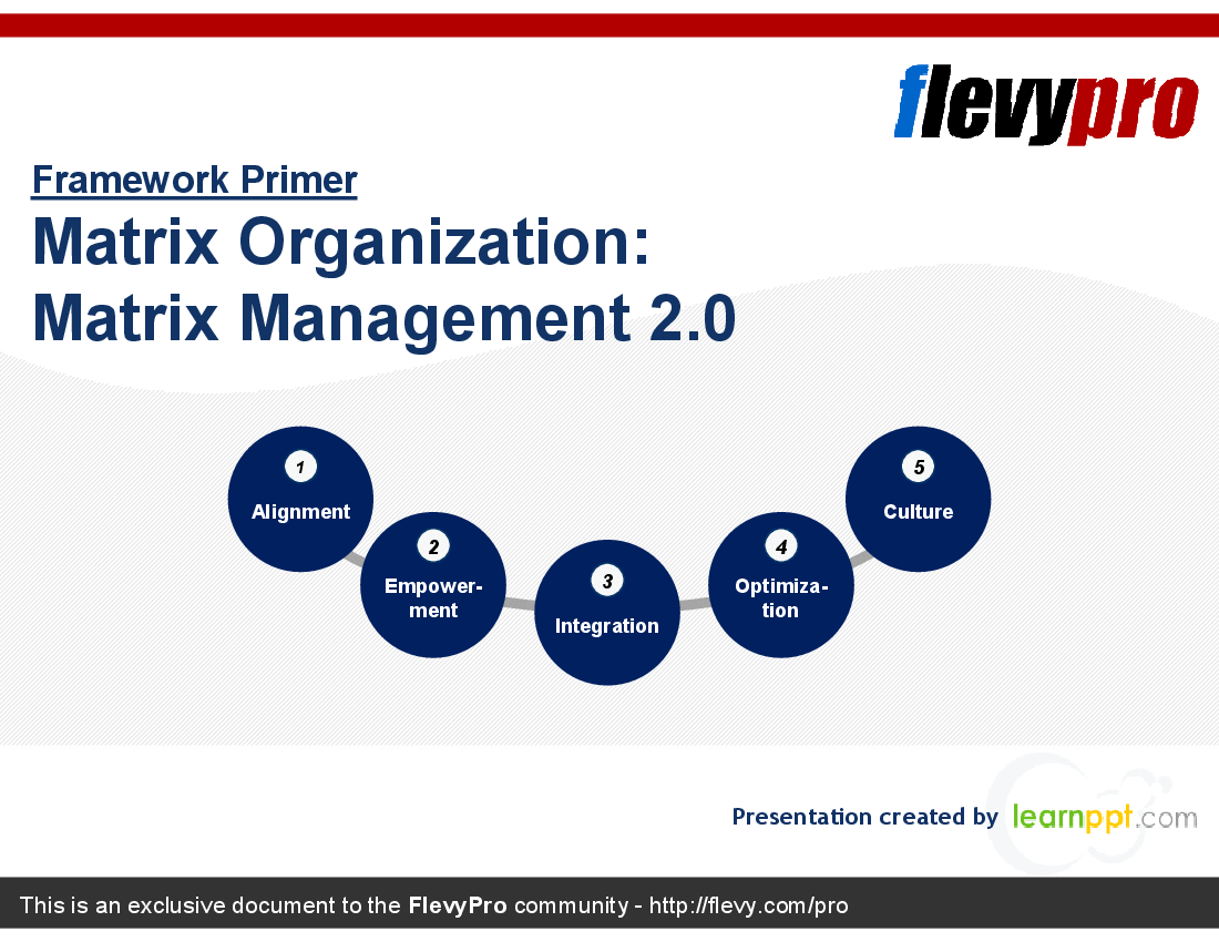 Matrix Organization: Matrix Management 2.0 (26-slide PowerPoint presentation (PPT)) Preview Image