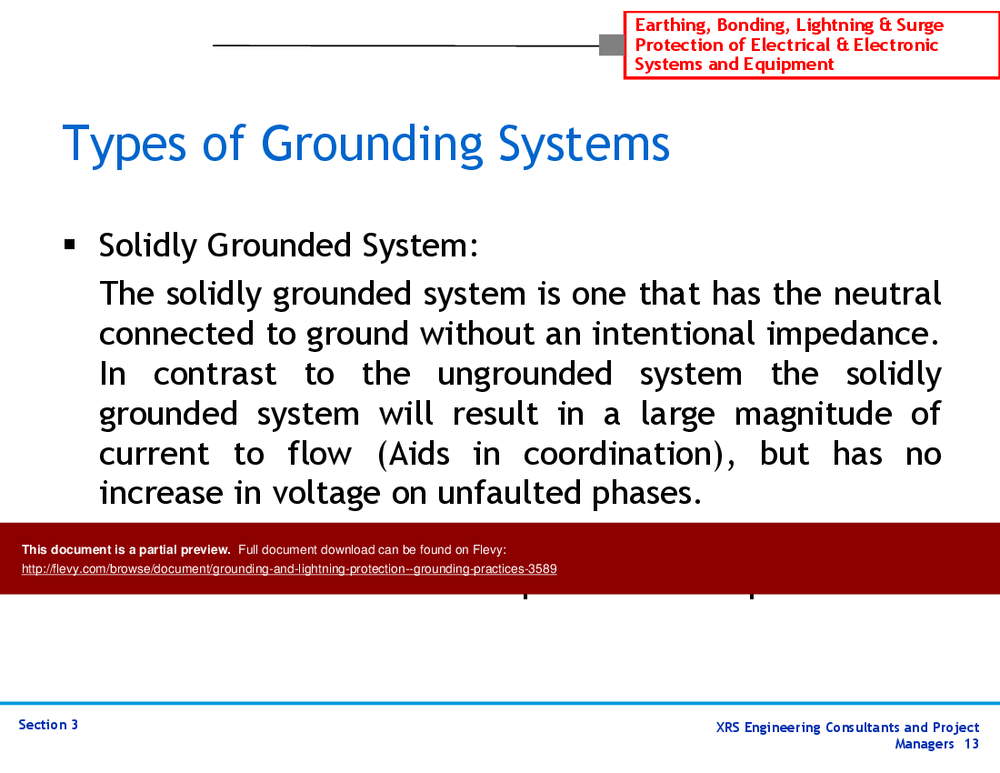 This is a partial preview of Grounding & Lightning Protection - Grounding Practices (38-slide PowerPoint presentation (PPT)). Full document is 38 slides. 