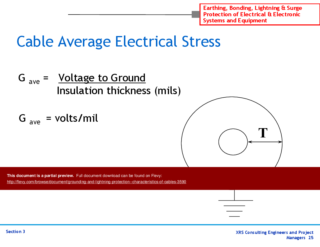 Grounding & Lightning Protection - Characteristics of Cables (38-slide PPT PowerPoint presentation (PPT)) Preview Image