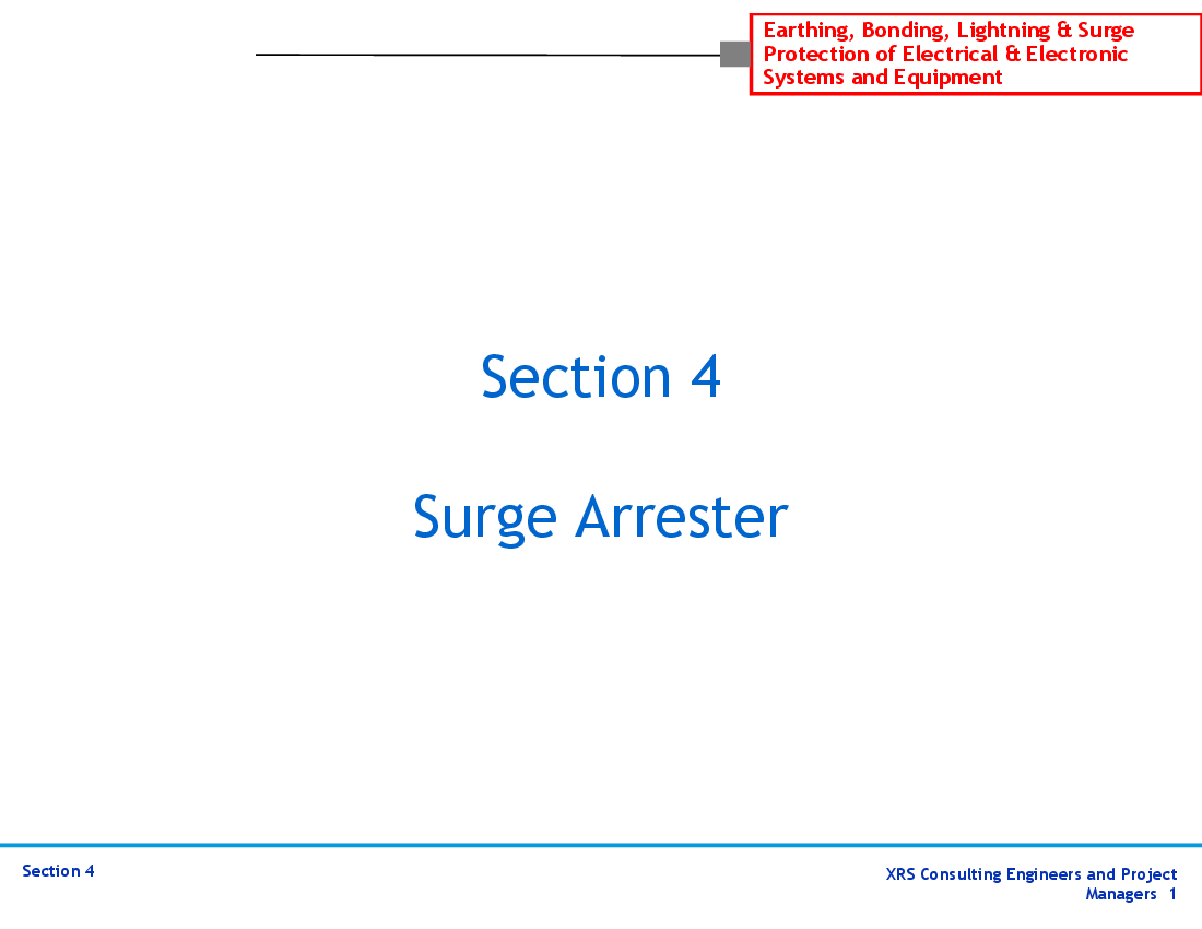 Grounding & Lightning Protection - Surge Arrester