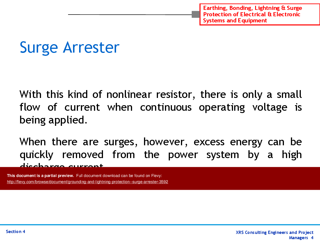 Grounding & Lightning Protection - Surge Arrester (36-slide PPT PowerPoint presentation (PPT)) Preview Image