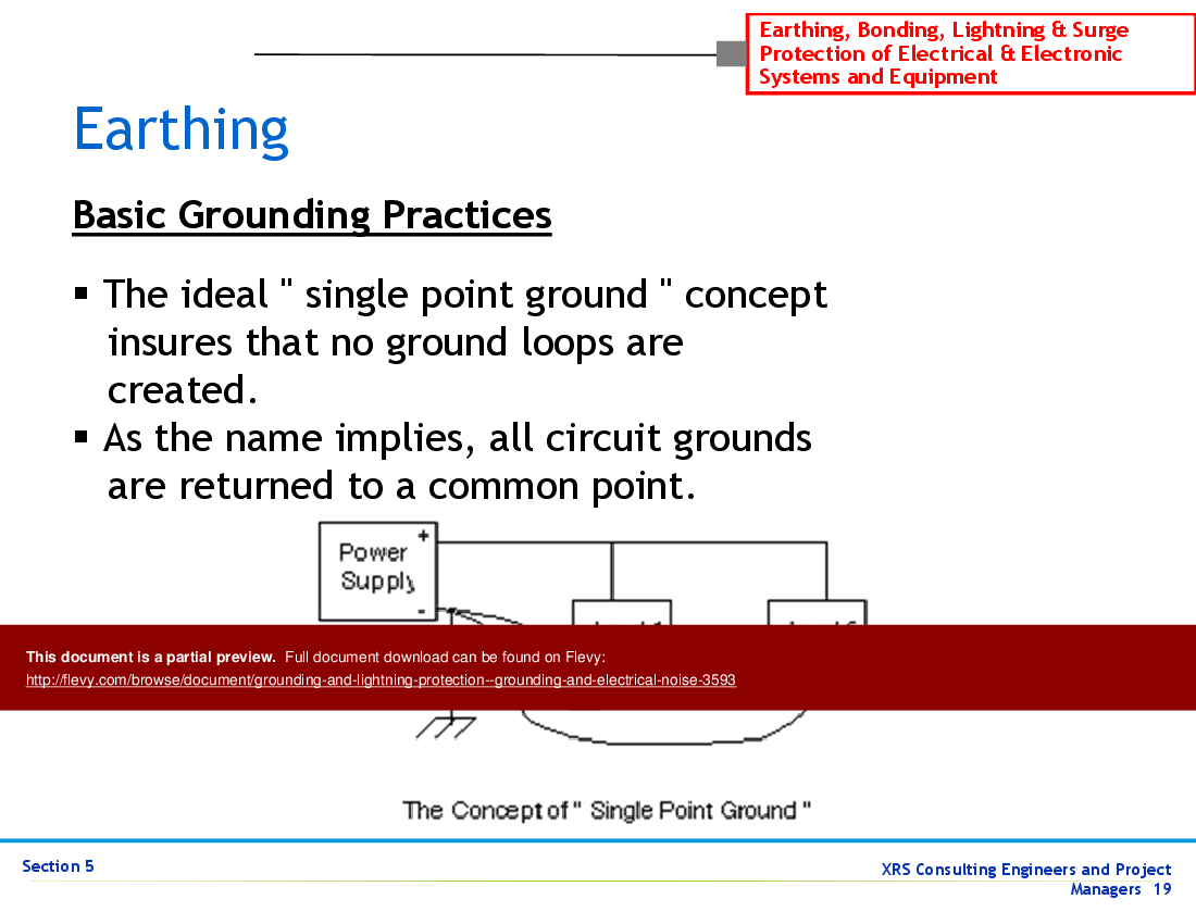 Grounding & Lightning Protection - Grounding & Electrical Noise (24-slide PPT PowerPoint presentation (PPT)) Preview Image