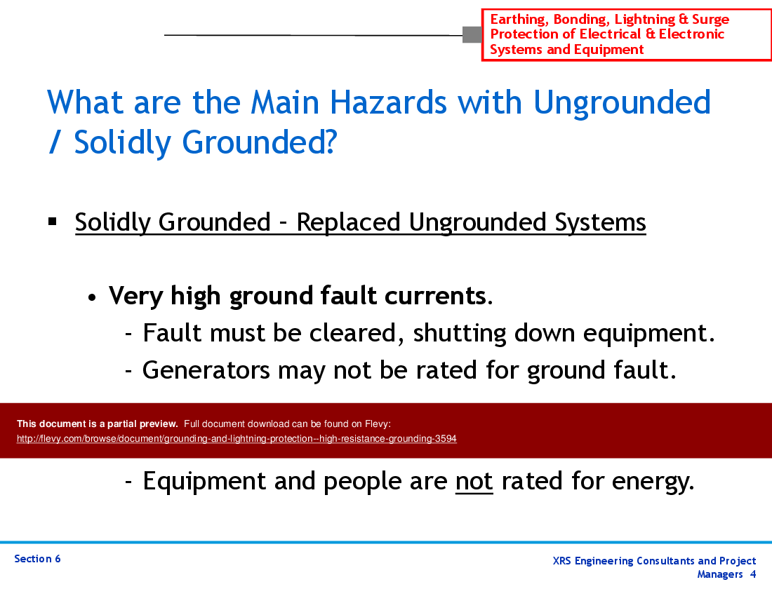 This is a partial preview of Grounding & Lightning Protection - High Resistance Grounding (88-slide PowerPoint presentation (PPTX)). Full document is 88 slides. 