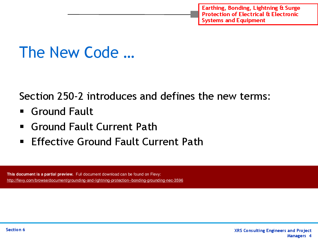 This is a partial preview of Grounding & Lightning Protection - Bonding, Grounding, NEC (62-slide PowerPoint presentation (PPT)). Full document is 62 slides. 