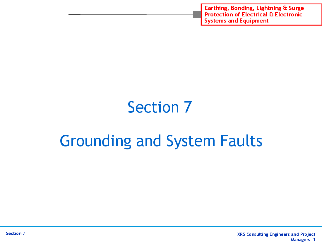 Grounding & Lightning Protection - Grounding & System Faults