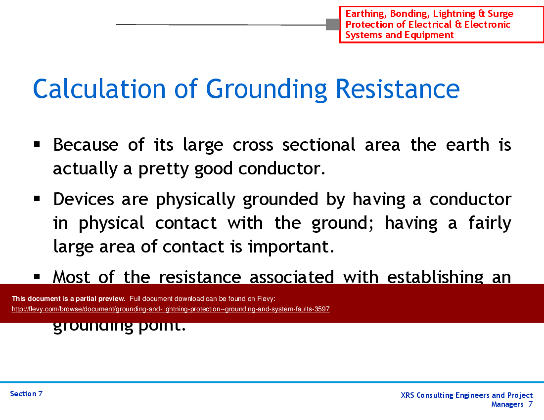 This is a partial preview of Grounding & Lightning Protection - Grounding & System Faults (42-slide PowerPoint presentation (PPT)). Full document is 42 slides. 