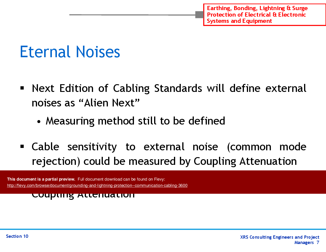 This is a partial preview of Grounding & Lightning Protection - Communication Cabling (32-slide PowerPoint presentation (PPT)). Full document is 32 slides. 