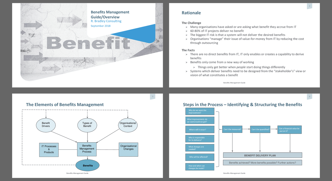 Benefits Management Guide (20-slide PPT PowerPoint presentation slide deck (PPTX)) Preview Image