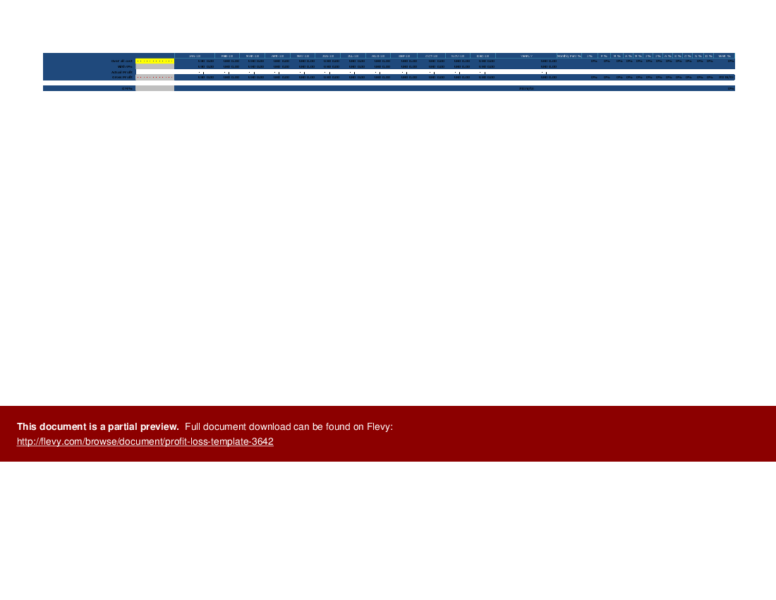 This is a partial preview of Profit-Loss Template. 
