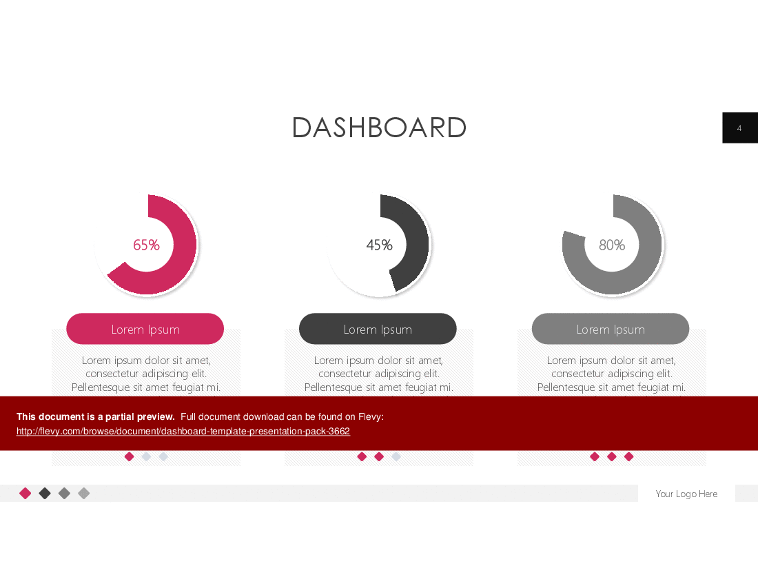 This is a partial preview of Dashboard Presentation Pack (10-slide PowerPoint presentation (PPTX)). Full document is 10 slides. 