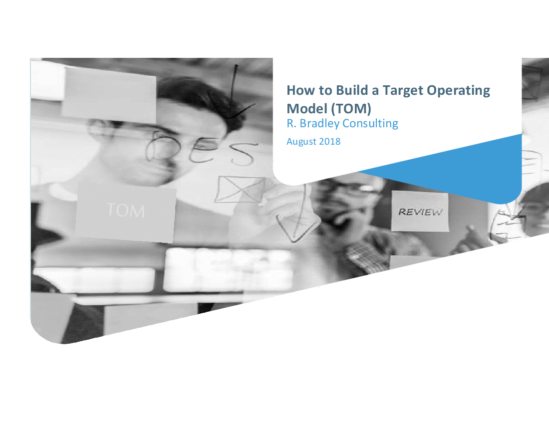 This is a partial preview of How to Build a Target Operating Model (TOM) (35-slide PowerPoint presentation (PPTX)). Full document is 35 slides. 
