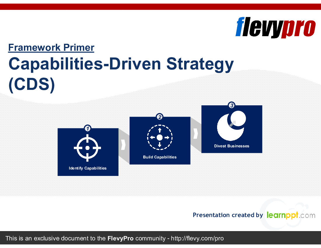 This is a partial preview of Capabilities-Driven Strategy (CDS) (24-slide PowerPoint presentation (PPT)). Full document is 24 slides. 