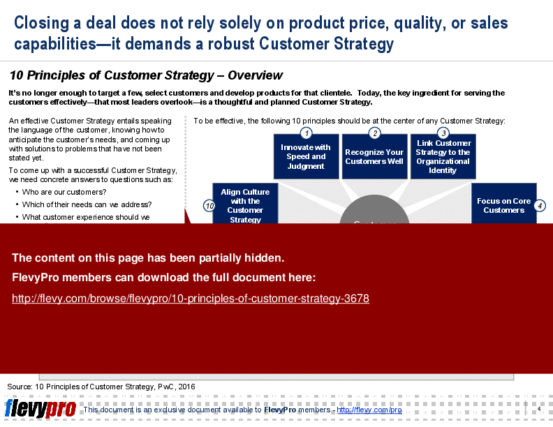 This is a partial preview of 10 Principles of Customer Strategy (22-slide PowerPoint presentation (PPT)). Full document is 22 slides. 