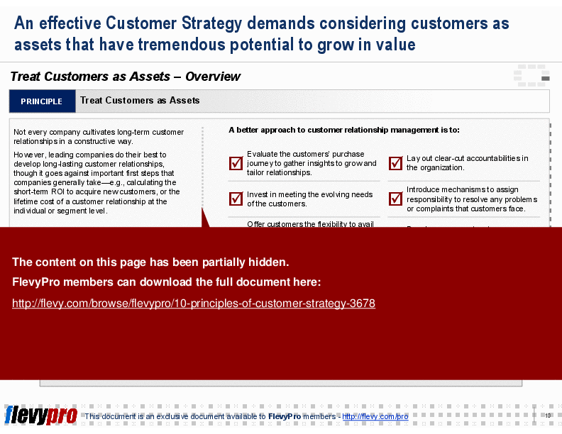 10 Principles of Customer Strategy (22-slide PowerPoint presentation (PPT)) Preview Image