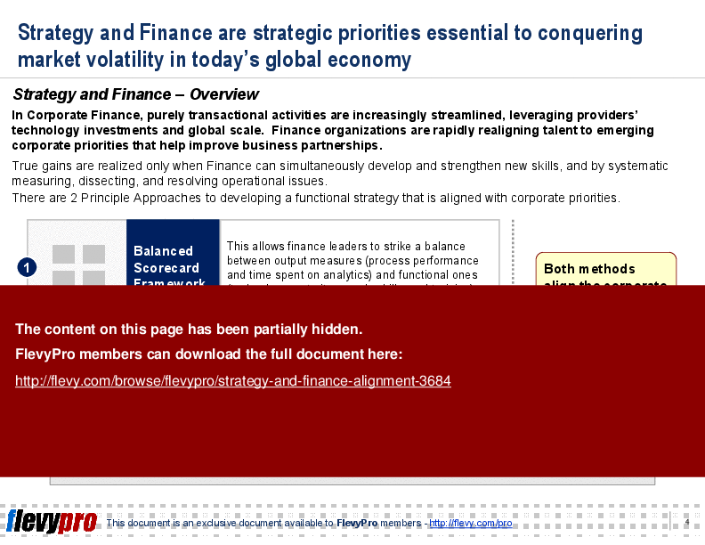 Strategy and Finance Alignment (22-slide PPT PowerPoint presentation (PPT)) Preview Image