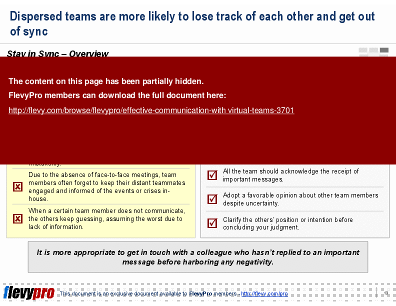 This is a partial preview of Effective Communication with Virtual Teams (23-slide PowerPoint presentation (PPT)). Full document is 23 slides. 